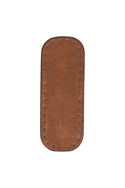 Ritzz قاعدة حقيبة مستطيلة من الجلد الصناعي الفاخر مقاس 20x7 سم (بدون مسامير) - أسمر