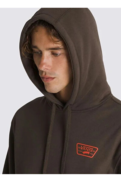 Vans Koyu Kahve Erkek Kapüşon Normal Düz Sweatshirt VN000HNZD4C1-FULL PATCH PULLOVER