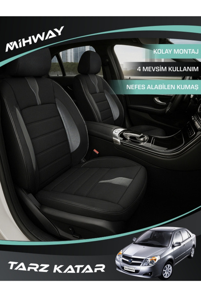 Mihway غطاء مقعد سيارة جيلي فاميليا من سلسلة بيتيلجوس الأسود، طقم كامل