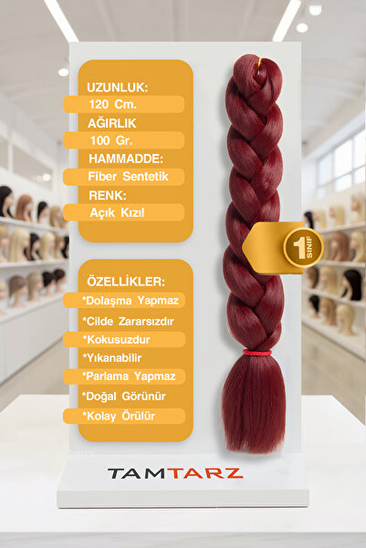 TAM TARZ Afrika Örgüsü Rasta Ve Box Braid için Fiber Sentetik Saç (Renk Kodu BUG) Açık Kızıl