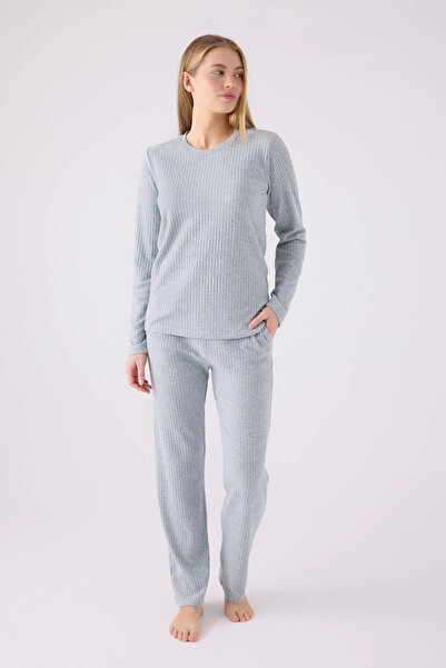 Pierre Cardin Kadın Mavi Uzun Kol Pijama Takım