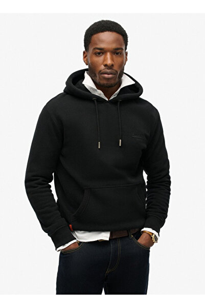 SUPERDRY Kapüşon Yaka Siyah Erkek Sweatshırt M2013110A02A_ESSENTIAL LOGO HOODIE