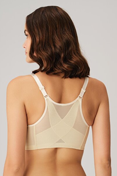 civetta Wireless, Unpadded, Wide Strap, Shaping / Sculpting Front Opening, Back Support Reducing Bra, Skin Color
