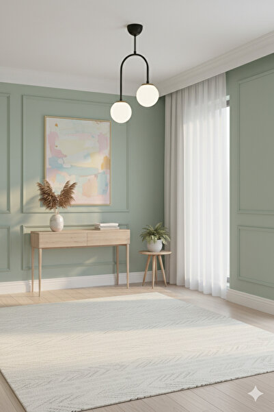 Luzarana Mira Avize Modern Metal 2’li Siyah Avize Beyaz Renk Cam Başlıklı Sal...