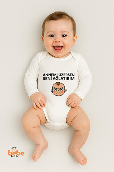 Trend Bebe Butik بدلة قطنية 100% بأكمام طويلة مطبوع عليها عبارة 'إذا كنت أنتِ...