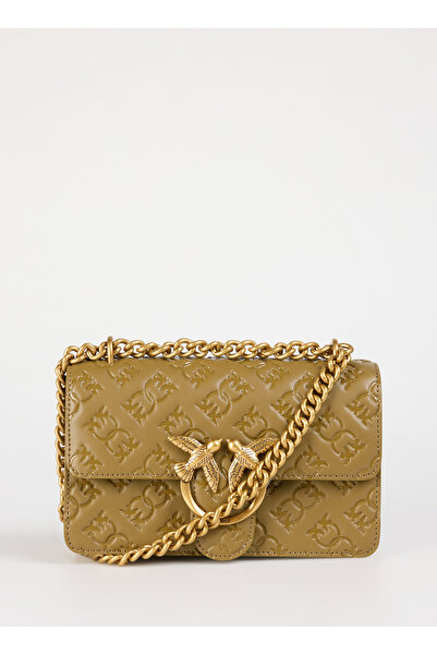 PİNKO Deri Kahve - Altın Kadın El Çantası 100074A1YBV68Q