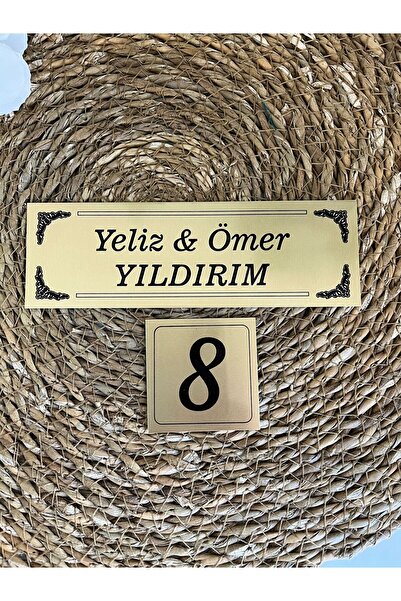 imzatasarım GOLD-GÜMÜŞ RENK DAİRE KAPI İSİMLİĞİ