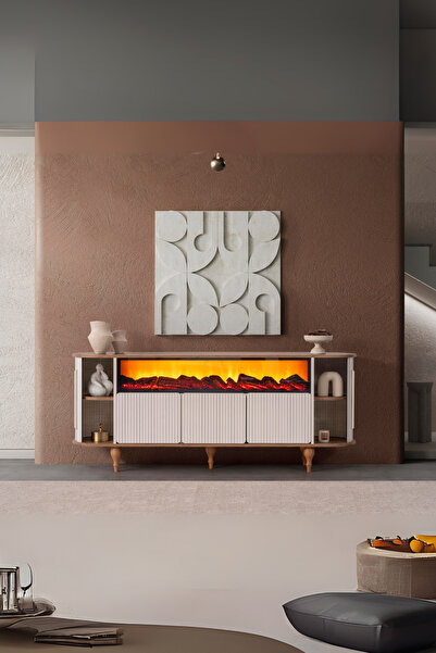 Breda Home Concept Prizma Mdf Şömineli Kapaklı Konsol