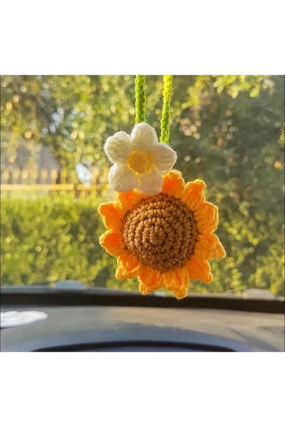 afralya home Handmade Knitted Amigurumi Keychain, Auto Mirror Ornament, Multi-Purpose Accessory, Amigurumi Auto Keychain