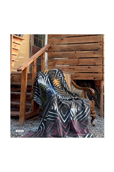 SESLİ HOME Акриловий розкішний плюшевий двоспальний плед з чорним візерунком ...