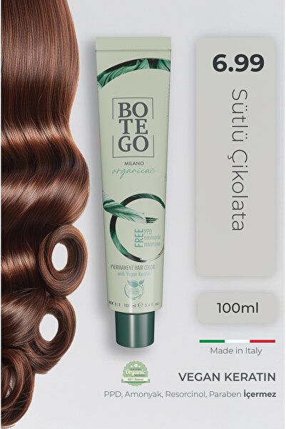 botegohair Organica Organik Saç Boyası - 6.99 Sütlü Çikolata 100 ml - Amonyak...