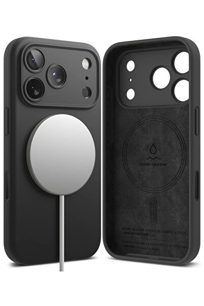 Ringke غطاء حماية لجهاز iPhone 17 Pro | سلسلة سيليكون مغناطيسية | أسود