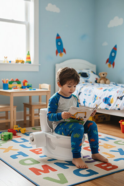 Happy Eğitici Lazımlık Klozet Sesli Işıklı Lazımlık Tuvalet Eğitimi Beyaz