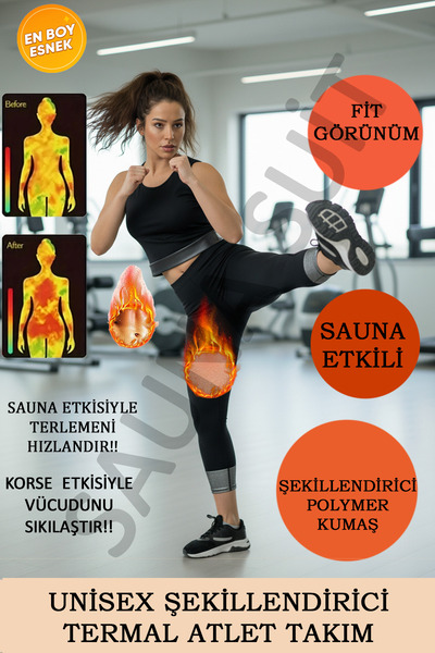 SAUNA SUIT Thermal Corset Original Premium Waist Belly Basen Leggings Undershirt Set