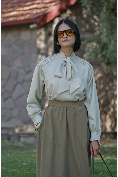 Fatma Atasoy Fiyonklu Taş Midi Gömlek