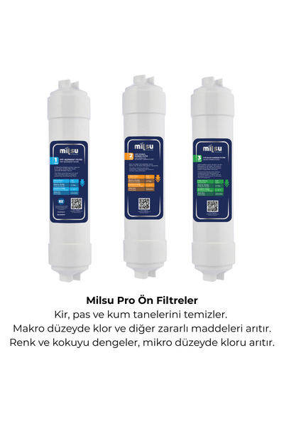 Mil Pro Kapalı Kasa Su Arıtma Cihazı İçin 3lü Ön Filtre Seti