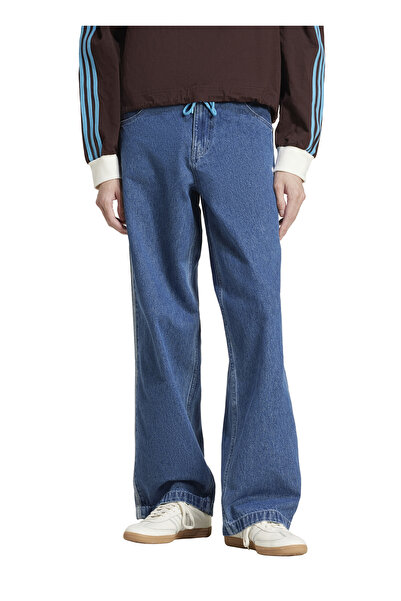 adidas Adicolor Firebird Erkek Mavi Jean Pantolon (JC6234)