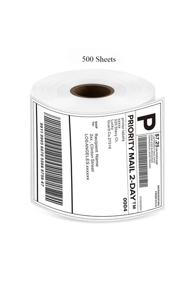 Choice 500 ملصق 350/500 ملصق 4 × 6 بوصة ملصقات شحن حرارية مباشرة - لاصق قوي، ...