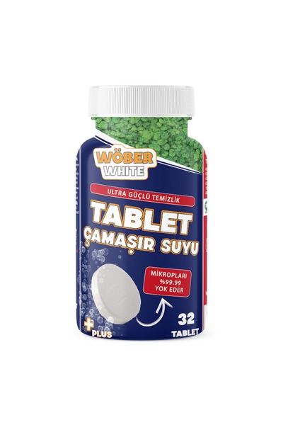 WÖBER WHITE Çamaşır Suyu Tableti Hijyenik Ultra Konsantre 32 Tablet