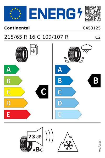 Continental 215/65R16 C 109/107R VANCONTACT WINTER Üretim 2025 Hafif Ticari Kış Lastiği