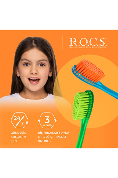 R.O.C.S. ROCSS Junior 6-12 Yaş Çocuk Diş Fırçası - Yumuşak Mavi (1 Adet)