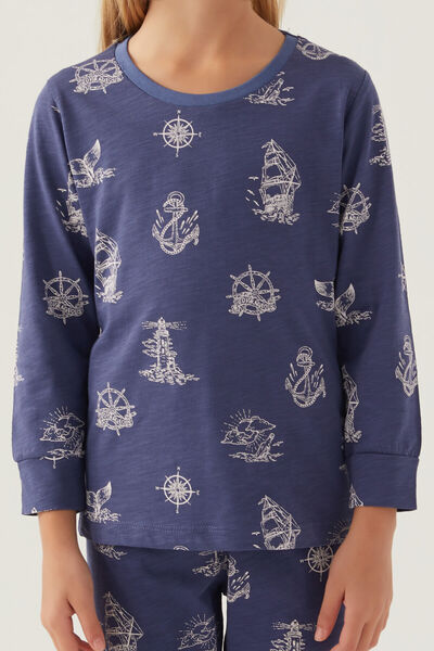 Rolypoly Kız Çocuk Lacivert Uzun Kol Pijama Takım