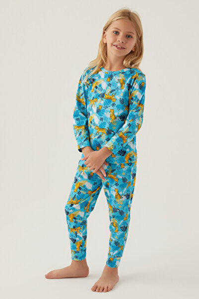 Rolypoly Σετ πιτζάμες με μακρυμάνικο τιρκουάζ για κορίτσια