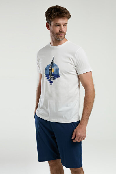 Arnetta Men's White E-Bermuda Set