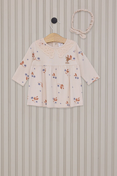 U.S. Polo Assn. Kız Bebek Kahverengi Elbise