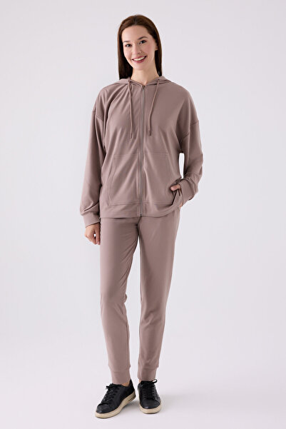 Arnetta Жіночий коричневий піжамний комплект з довгими рукавами