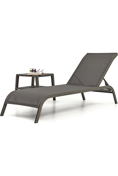 Divona Home NEXT KOLSUZ ŞEZLONG JOKER SEHPA SETİ (NEXT ŞEZLONG +JOKER SEHPA ) ANTRASİT