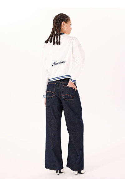 Mustang Yüksek Bel Bol Paça Bol Kesim Lacivert Kadın Denim Pantolon LUISE WİDE