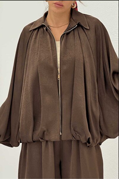 Safgiyim44 Brown Cape Effect Jacket Companion Set