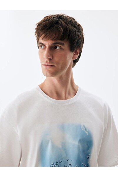 Ltb Λευκό μπλουζάκι με στάμπα με λογότυπο