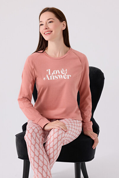 Arnetta Women's Pink Long Sleeve Pajama Set