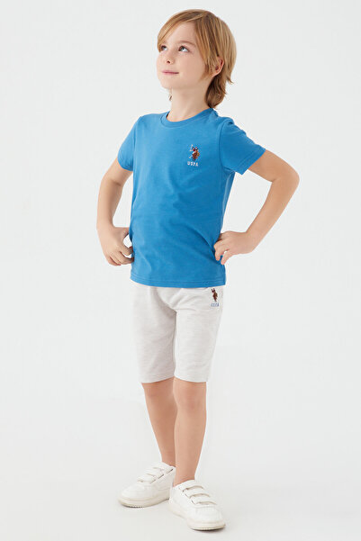 U.S. Polo Assn. Costum bermudă pentru băiat albastru deschis Polo Assn