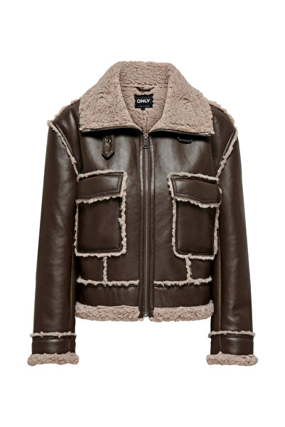 ONLY Peluş Açık Kahve Kadın Mont ONLBERTA SHEARLING JACKET OTW BF