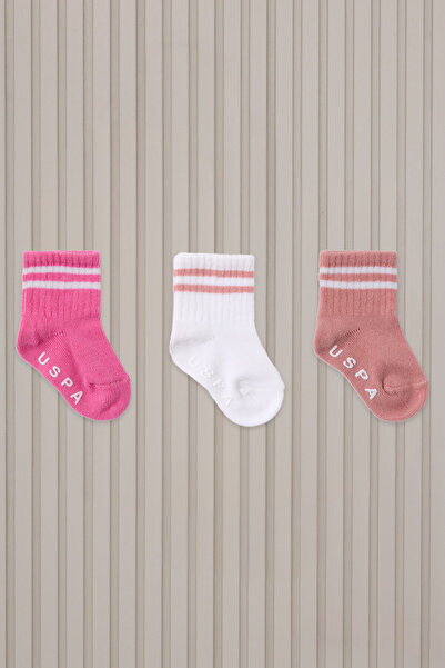 U.S. Polo Assn. Baby Girl White Baby Socks