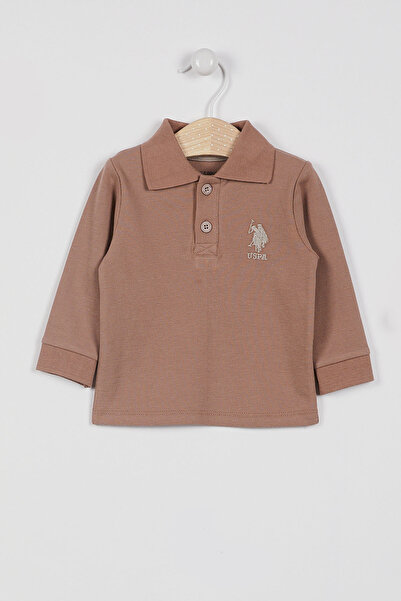 U.S. Polo Assn. يو اس بولو اسن سويت شيرت بني للأولاد الصغار