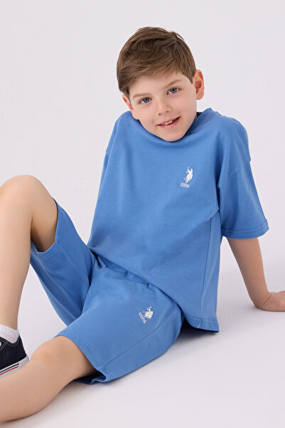U.S. Polo Assn. Costum bermude albastre pentru băiat