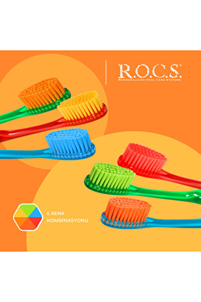 R.O.C.S. ROCSS Junior 6-12 Yaş Çocuk Diş Fırçası - Yumuşak Mavi (1 Adet)