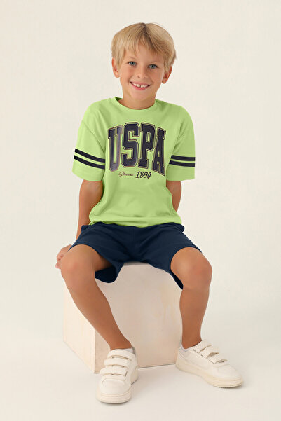 U.S. Polo Assn. U.S. Polo Assn Licensed Sim Lime Boys Bermuda készlet