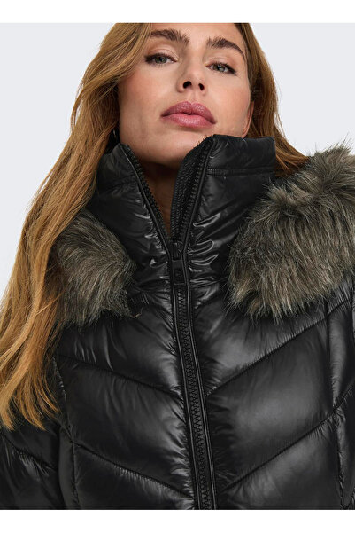 ONLY Black Women's Coat Onlfever Puffer Coat Life Cc Otw
