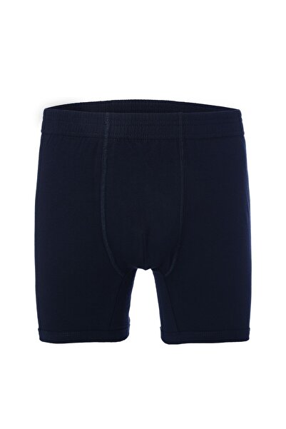 TOLIN Ανδρικό σορτς μπόξερ μπλε Navy μονό ζέρσεϊ - 100% βαμβάκι, εύκαμπτη μέση, χωρίς κουμπιά 414