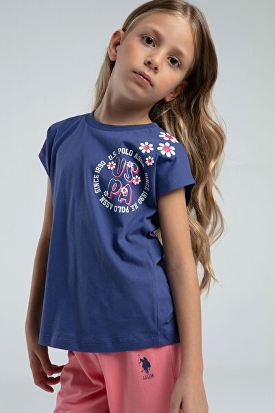 U.S. Polo Assn. U.S. Polo Assn. Girl's Blue Capri Set