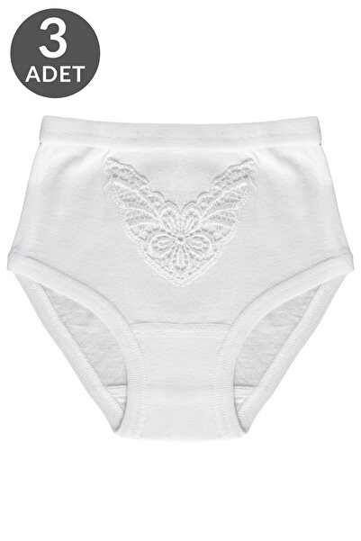 TOLIN 3 Lü Paket %100 Pamuk Güpürlü Kız Çocuk Külot 240