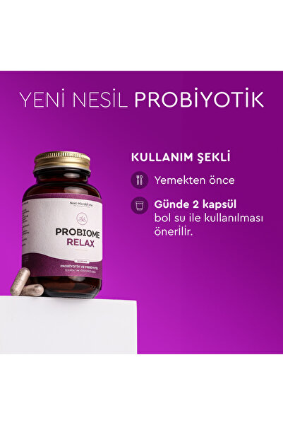 Next Microbiome Probiome-Relax Probiyotik ve Prebiyotik İçeren Takviye Edici Gıda (60 Kapsül)