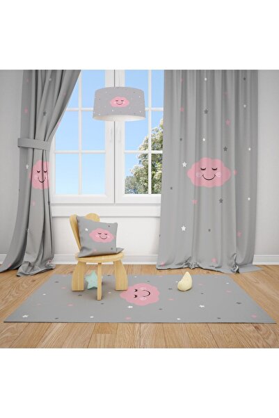 Talia Home Дитяча та дитяча кімната з малюнком хмаринок і квітів, 2-стулкова ...