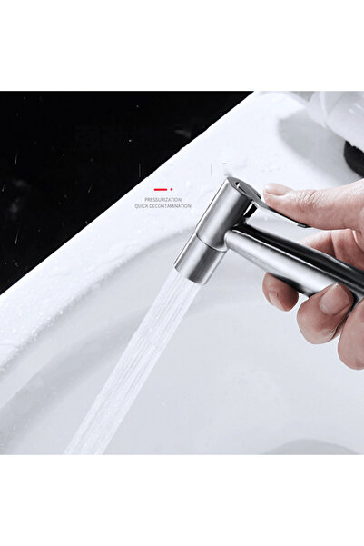 Sanlux Duș Igienic Exterior din Metal – Set Complet, Finisaj Argintiu, Design Versatil, vst110