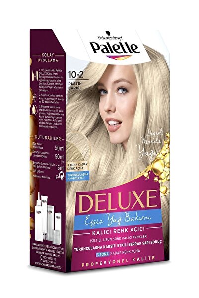 Palette Deluxe 10-2 Platin Sarısı Zengin Yağ Bakımı Kit Saç Boyası Bakım Maskesi